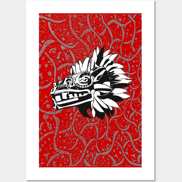 Red Quetzalcoatl Wall Art by Digital GraphX